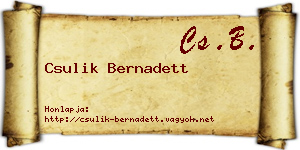 Csulik Bernadett névjegykártya